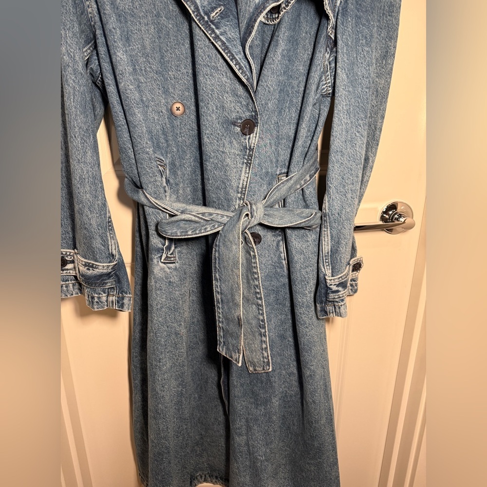 GAP - Longline Denim Trench Coat - XXL TALL, Light Blue - Picture 8 of 17
